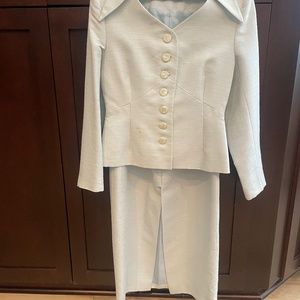 Two Piece Outfit Jacket and Ankle Length Skirt With A Slit